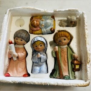 HOMCO Vintage Children Nativity Scene 5 Pieces No 5602 Figurine Set